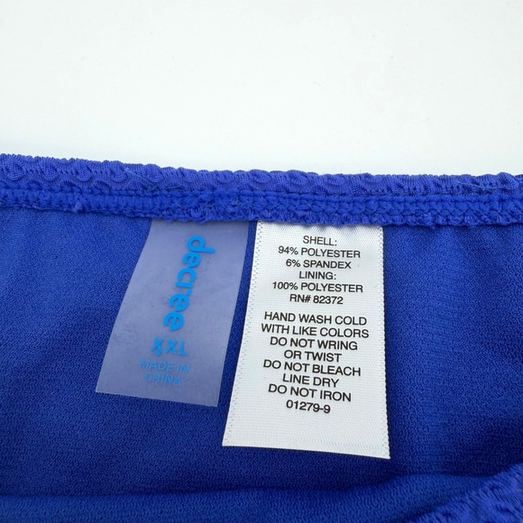 Decree Blue Textured Mid Rise Medium Coverage Bikini Bottom XXL NEW - Picture 4 of 10